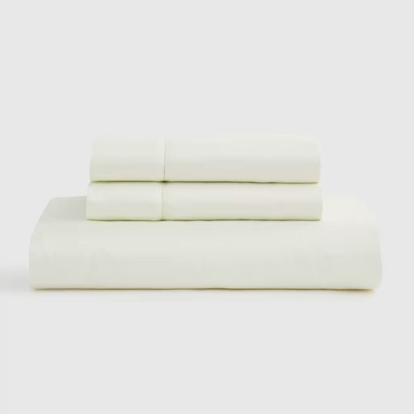 NWOT QUINCE 700 TC Giza Cotton Sateen Fitted Sheet Set Cal King Ivory 1027 - Picture 1 of 8